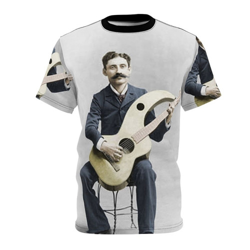 Vintage harp guitar illustration t-shirt design