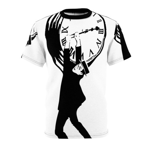 Vintage-style t-shirt featuring classic film star Harold Lloyd from the silent comedy "Safety Last"