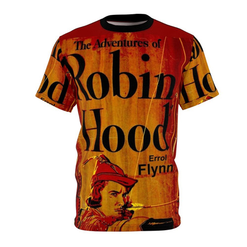 Vintage-inspired graphic t-shirt featuring a rare, art nouveau-style illustration of the legendary character Robin Hood