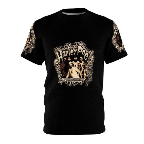 Retro-style t-shirt featuring a distressed graphic inspired by the folk punk band Harley Poe