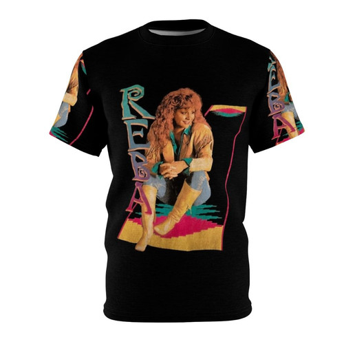 Country music inspired graphic t-shirt design with reba mcentire and hank williams elements
