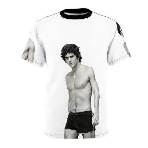 Stylish t-shirt featuring an AOP design inspired by the iconic John F. Kennedy Jr.