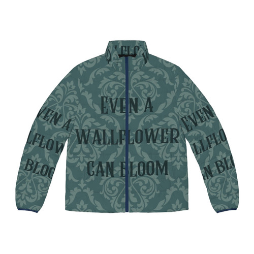 A floral puffer jacket with a feminine, Bridgerton-inspired design