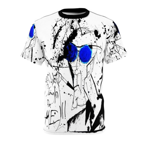 Psychedelic ink splatter design t-shirt inspired by the counterculture and gonzo journalism of Hunter S. Thompson.