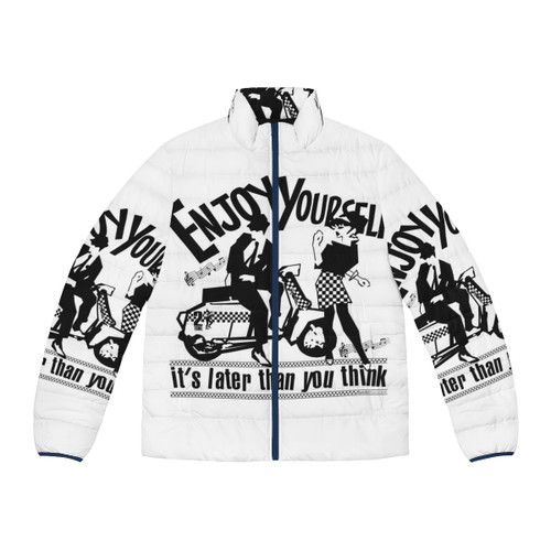 Ska-inspired puffer jacket for keeping warm during the cold weather