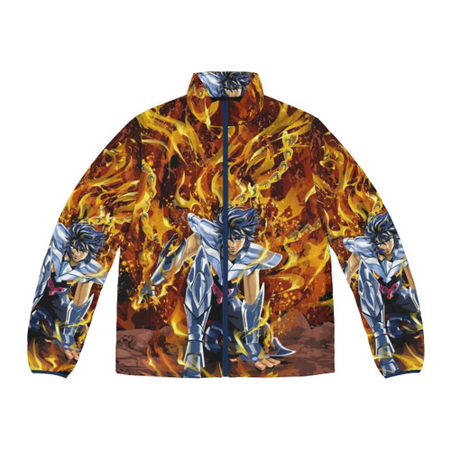Ikki the Phoenix Puffer Jacket, a fiery and stylish anime-inspired outerwear