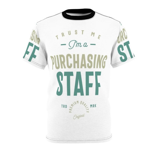 Purchasing Staff T-shirt featuring a typographic design