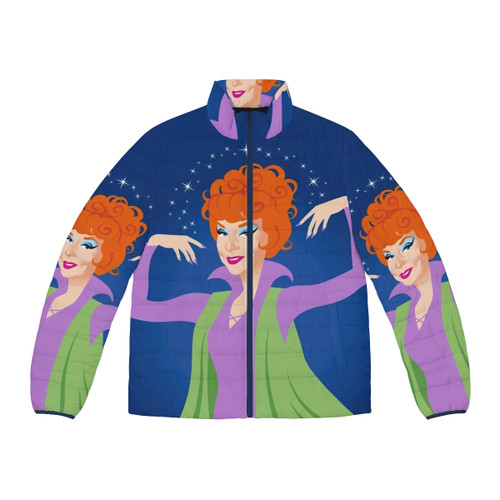 Endora Vintage Puffer Jacket featuring Alejandro Mogollo's witchcraft-inspired art