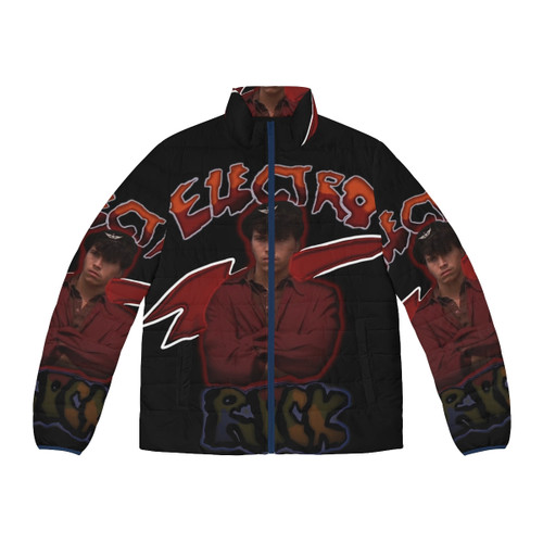 Poppin Taco Puffer Jacket featuring a vibrant taco design and a cozy puffer construction