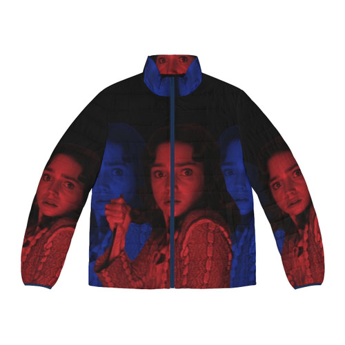 Pop art inspired Suspiria puffer jacket featuring imagery from the classic Italian horror film
