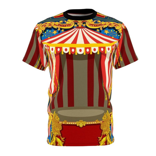 Vintage-style carnival and circus themed all-over print t-shirt