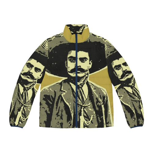Emiliano Zapata Puffer Jacket featuring the iconic image of the Mexican revolutionary leader