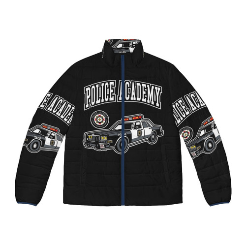 Vintage 1980s Police Academy puffer jacket, a retro geek-chic superhero style