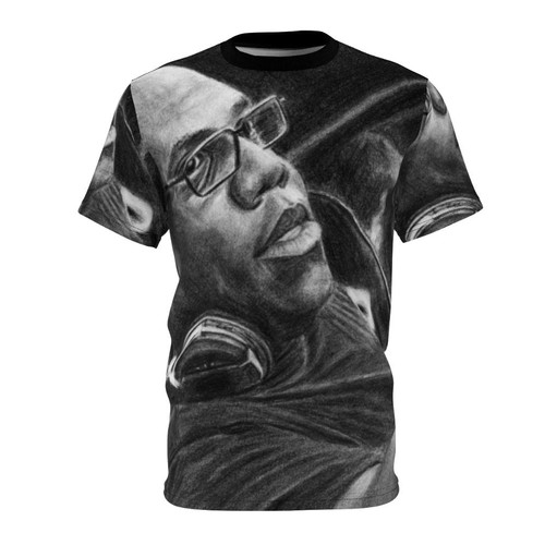 Electronica Dance Music Rave T-Shirt with Pencil Drawing of Carl Cox