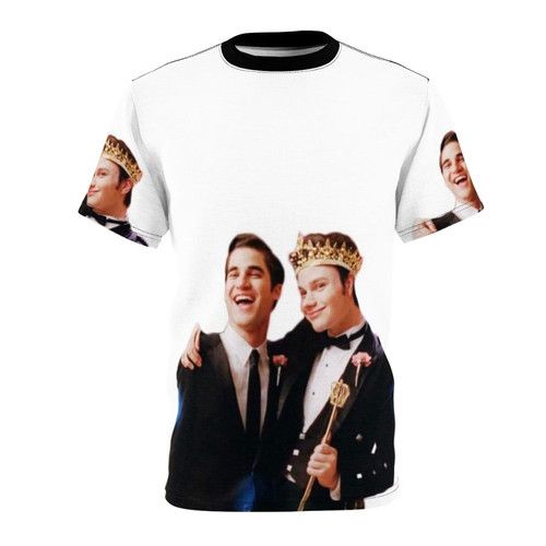 Glee Klaine Prom Night inspired all-over print t-shirt featuring Darren Criss and Chris Colfer