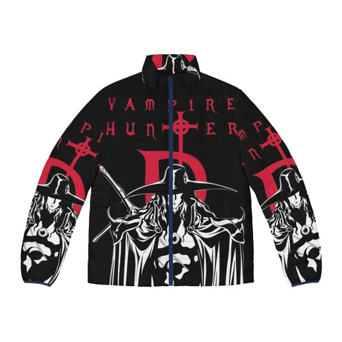 Vampire Hunter D inspired puffer jacket with Hellsing sigil and Alucard design