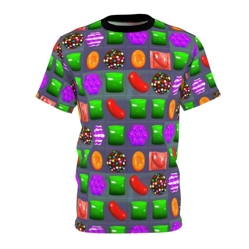 Colorful Candy Combo Gaming T-Shirt with Candy Crush Inspired Design