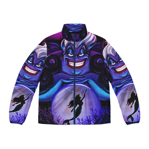 Ursula the Sea Witch puffer jacket with crystal ball and ocean motifs