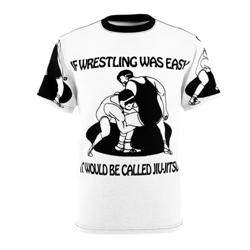 Stylish Brazilian Jiu-Jitsu graphic t-shirt with the text "If Wrestling Was Easy"