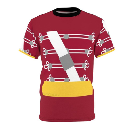 Marching band-inspired all-over print t-shirt featuring cadets uniform design