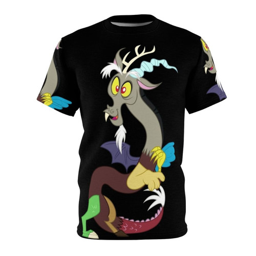 A custom t-shirt featuring a magical draconequus character from the My Little Pony universe.