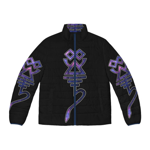 Eldar Ynnead Reincarnation Rune Puffer Jacket featuring the iconic Eldar Craftworld symbol