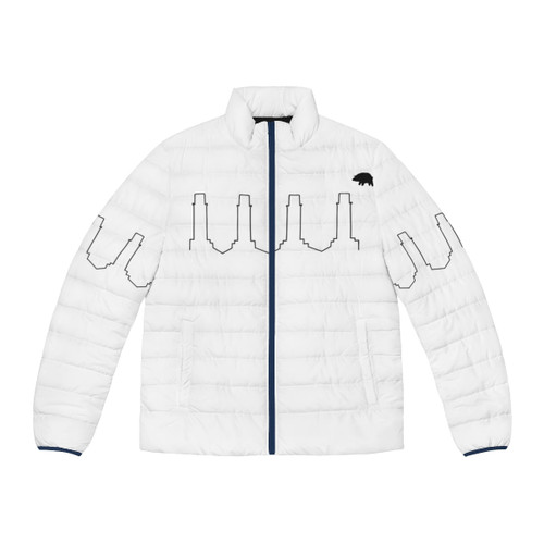 Pink Floyd inspired puffer jacket featuring "Pigs On The Wing" graphics