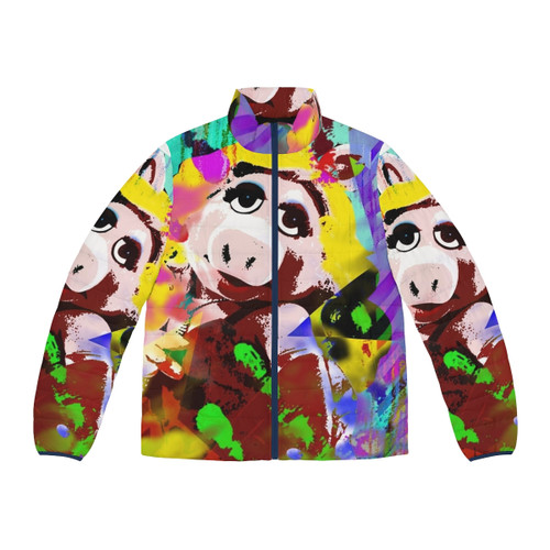 Miss Piggy inspired queer puffer jacket for winter fashion