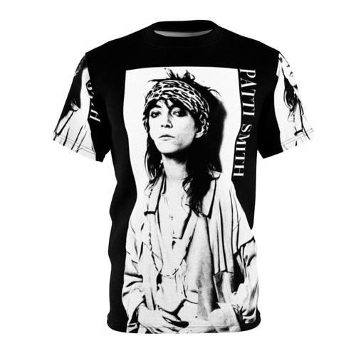Retro Patti Smith Inspired T-Shirt with Grunge Music Graphic