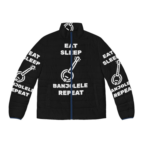 Banjolele puffer jacket with a fun and musical design