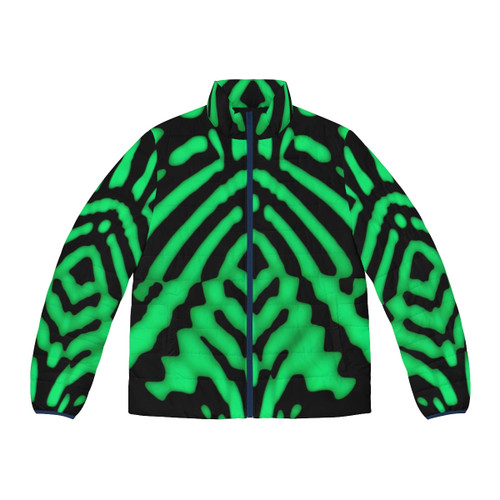 Emerald Diamonds Women's Puffer Jacket with diamond pattern