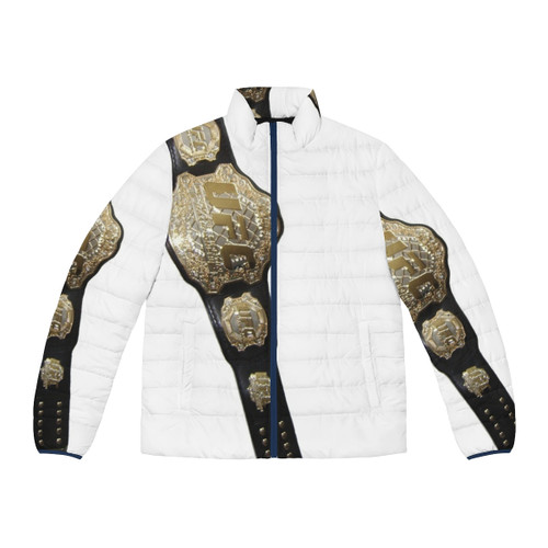 UFC Champion Puffer Jacket featuring bold graphics and designs for MMA fans