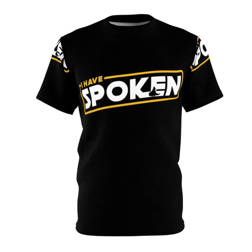 Mandalorian-inspired "I Have Spoken" parody t-shirt design