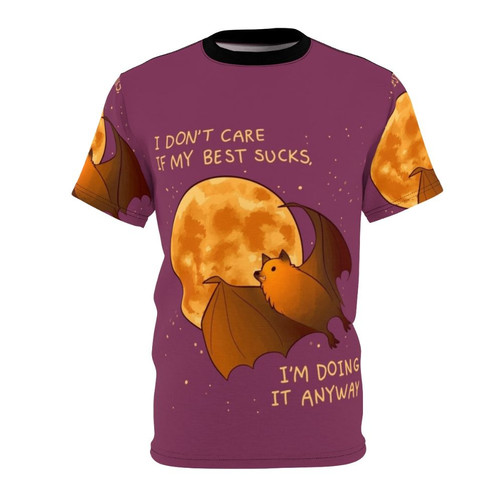 Uplifting flying fox bat graphic t-shirt with a positive message for mental health