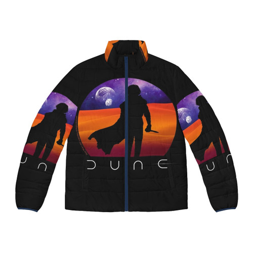 Dune Muad Dib Paul Atreides Puffer Jacket featuring sci-fi desert fashion inspired by the Dune movie and books