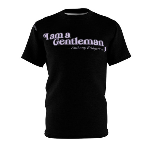 Bridgerton inspired "I Am a Gentleman" t-shirt featuring regency-style design for fans of the Netflix period drama series