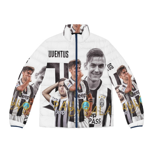 Football player Paulo Dybala wearing a stylish puffer jacket