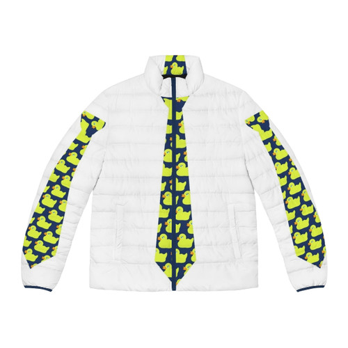 Ductile Detective Puffer Jacket featuring Ralph Dibny's Elongated Man superhero logo