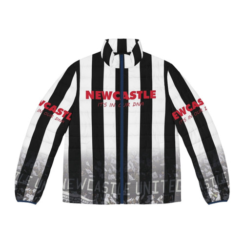 Newcastle Toon Army Puffer Jacket featuring the iconic Magpies crest