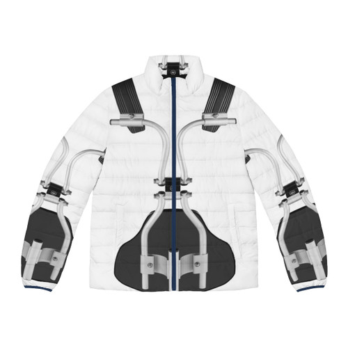 Drum carrier puffer jacket with embroidered Rudiment Republic logo