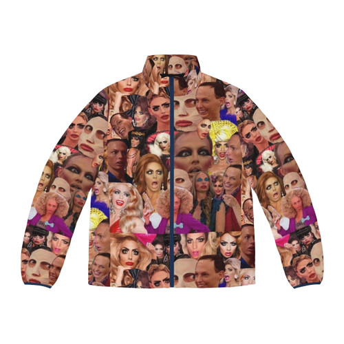 Alyssa Edwards Collage Puffer Jacket featuring drag queen, RuPaul's Drag Race, and meme design