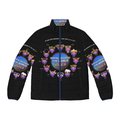 Drink Around The World 2023 Puffer Jacket with Epcot and Disney World designs