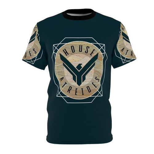 House Atreides inspired Dune 2021 fan art design on an all-over print t-shirt