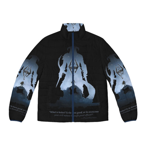 Dragonborn puffer jacket with dragon and skyrim design