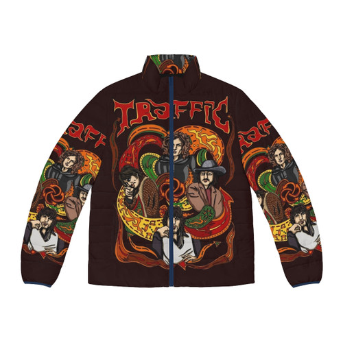 Traffic Band Steve Winwood Puffer Jacket featuring classic 60s psychedelic rock style