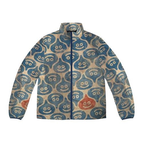 Dragon Quest puffer jacket featuring fantasy RPG graphics and designs