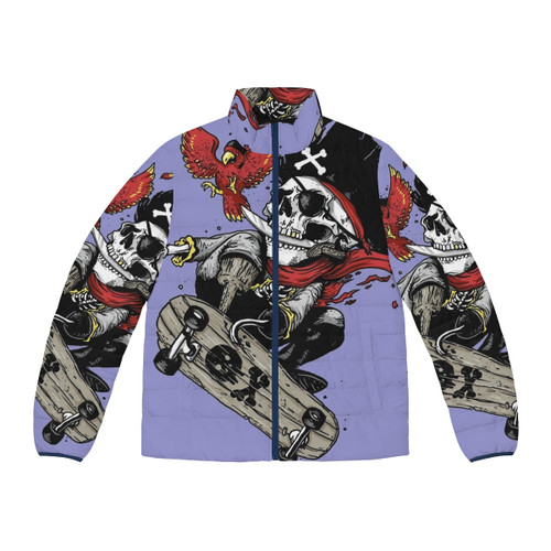 All Is Vanity Gothic Puffer Jacket featuring a skull design inspired by the artwork of Charles Allan Gilbert
