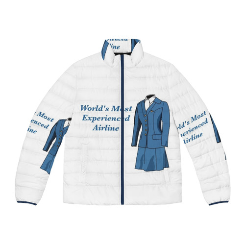 Pan Am puffer jacket with retro airline logo and branding