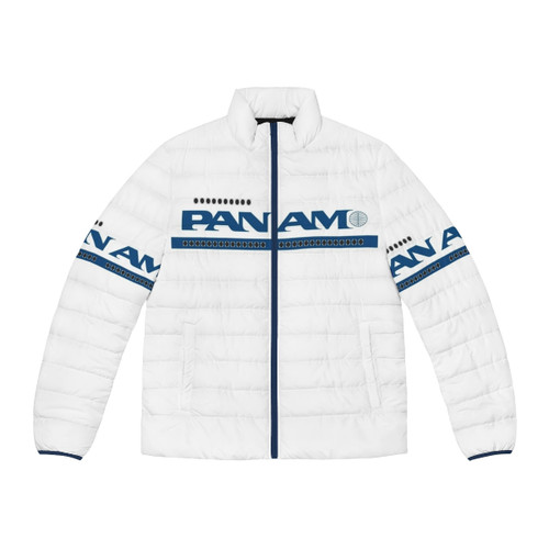 Pan Am 747 style puffer jacket with aircraft design