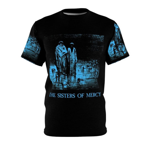 Vintage-inspired t-shirt featuring the iconic logo of the gothic rock band The Sisters of Mercy